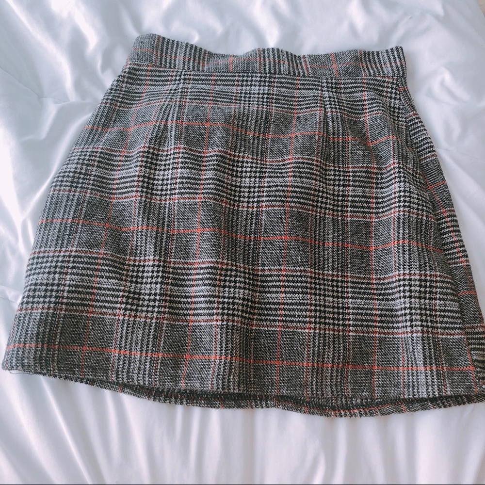 Striped Patterned Plaid Skirt